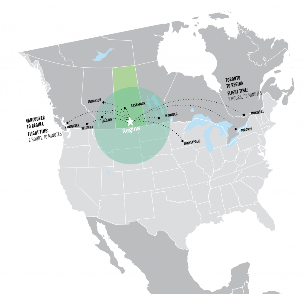 regina sask airport access map